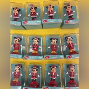 Bundle Santa Mickey and Santa Minnie Solar Bobble Heads